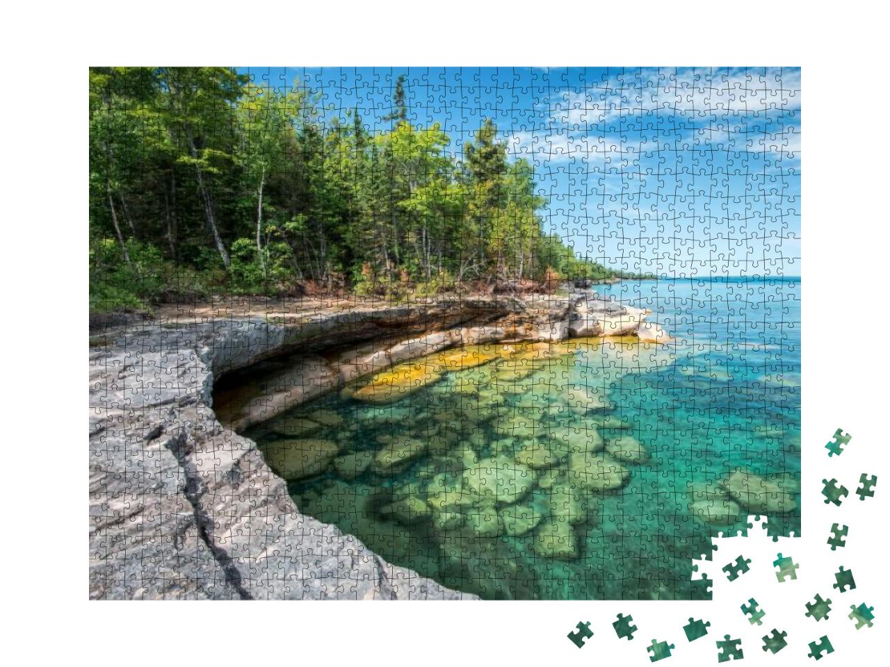Crystal Clear Waters of a Lake Superior Cove Near Munisin... Jigsaw Puzzle with 1000 pieces