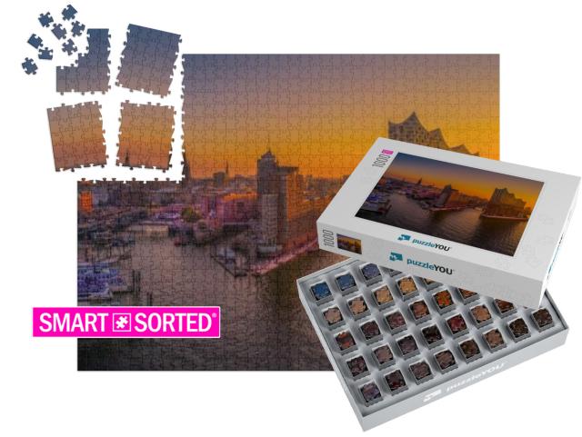 Sunrise in Hamburg with the Elbe Philharmonic Hall... | SMART SORTED® | Jigsaw Puzzle with 1000 pieces