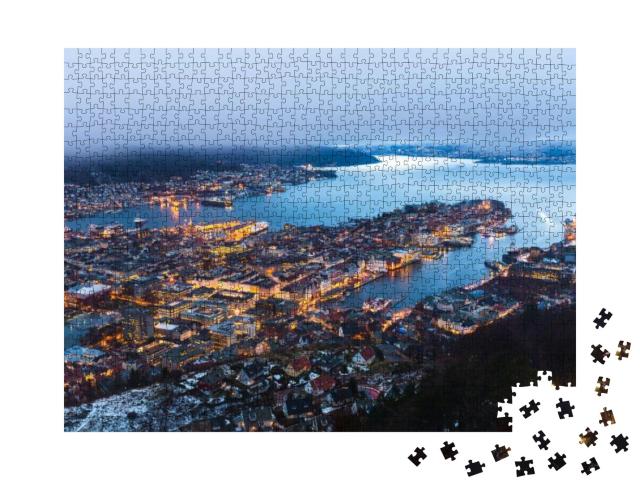 View of Bergen from the Mountain Top, Norway... Jigsaw Puzzle with 1000 pieces