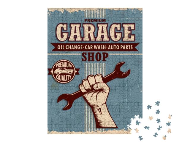 Vintage Garage Poster Design... Jigsaw Puzzle with 1000 pieces