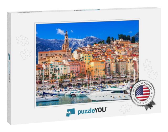 Colorful Menton - Luxury Holidays in South of France... Jigsaw Puzzle