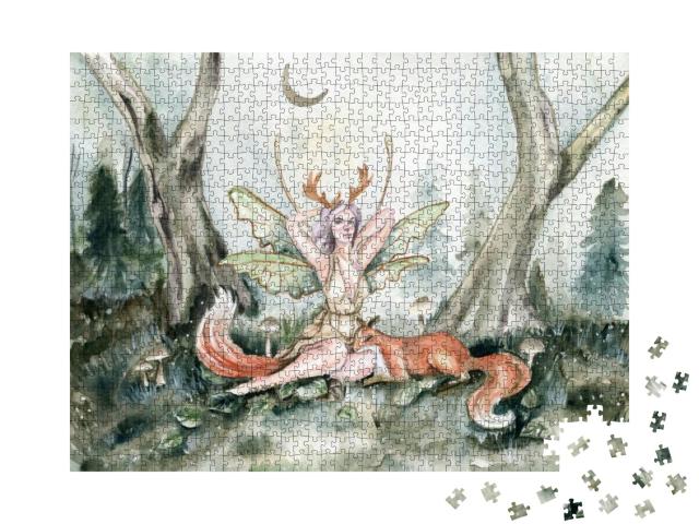 Forest Fairies in the Forest with Animals... Jigsaw Puzzle with 1000 pieces