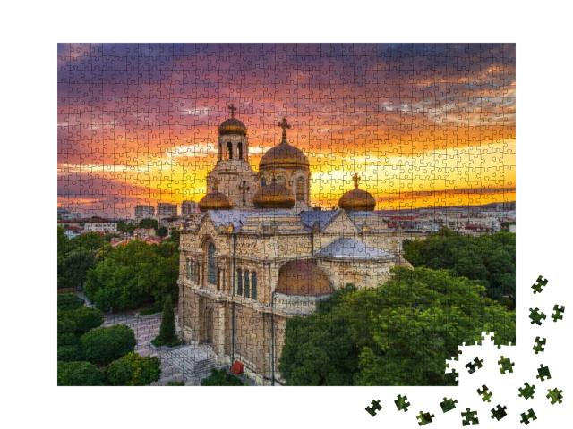 Colorful Sunset Over the Cathedral of the Assumption in V... Jigsaw Puzzle with 1000 pieces