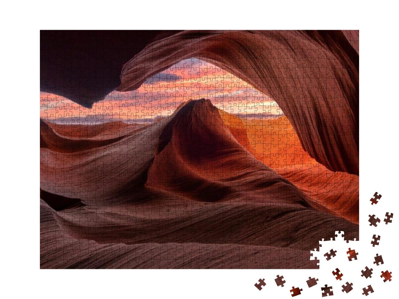 The Breathtaking Antelope Canyon in Arizona, the Usa... Jigsaw Puzzle with 1000 pieces