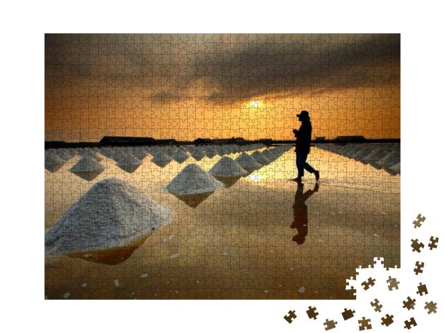 Salt Fields, Phetchaburi, Thailand... Jigsaw Puzzle with 1000 pieces