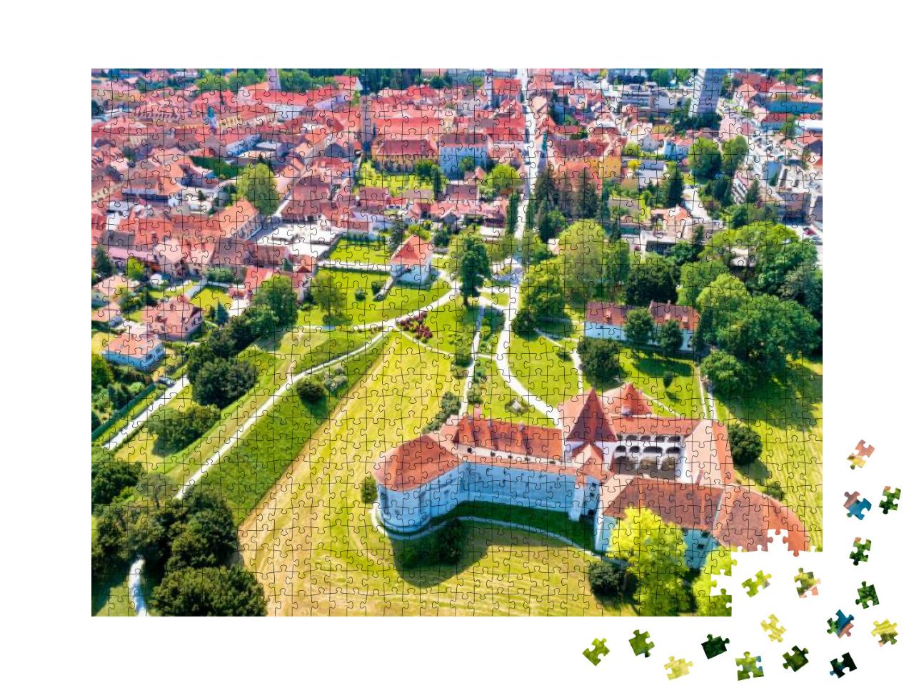 Town of Varazdin Historic Center & Famous Landmarks Aeria... Jigsaw Puzzle with 1000 pieces