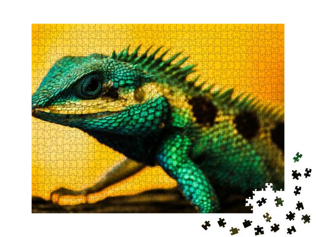 Lizard Water Dragon... Jigsaw Puzzle with 1000 pieces