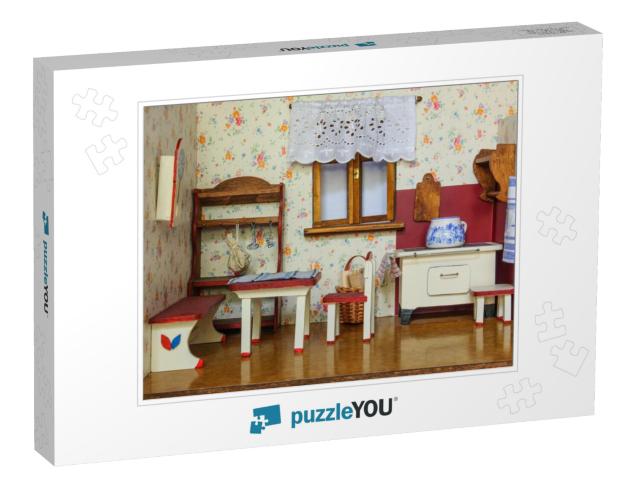 Detail of Retro Living Room in Doll House... Jigsaw Puzzle