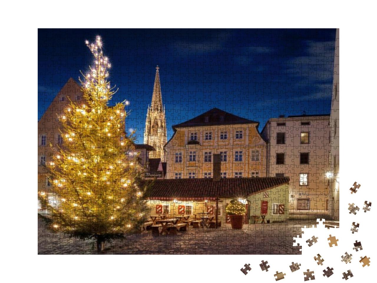 A Christmas Tree on the Place of Sausage Stall in Regensb... Jigsaw Puzzle with 1000 pieces