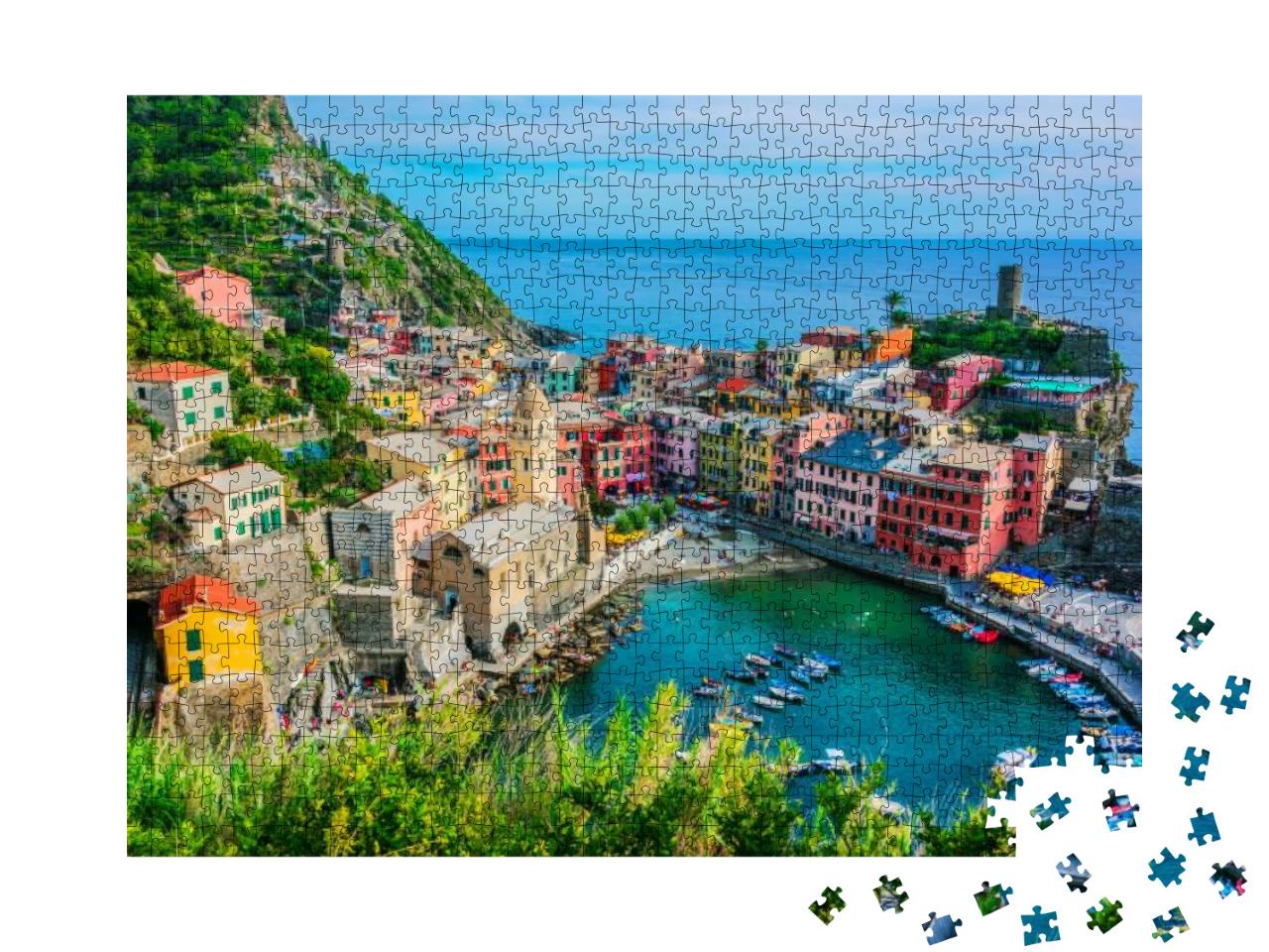 Picturesque Town of Vernazza, in the Province of La Spezi... Jigsaw Puzzle with 1000 pieces