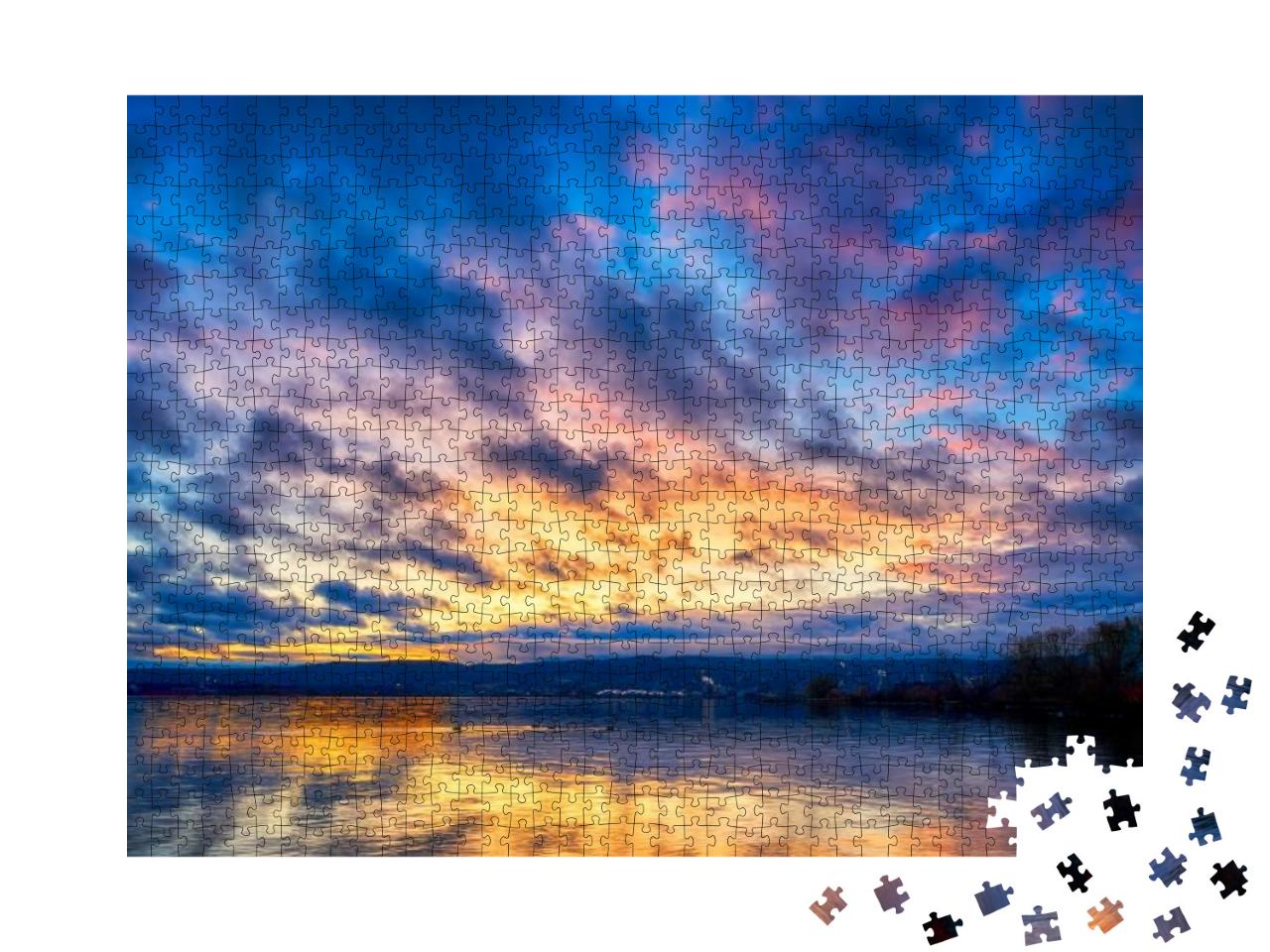 Dramatic Clouds Over Lake Superior Minnesota Horizon... Jigsaw Puzzle with 1000 pieces