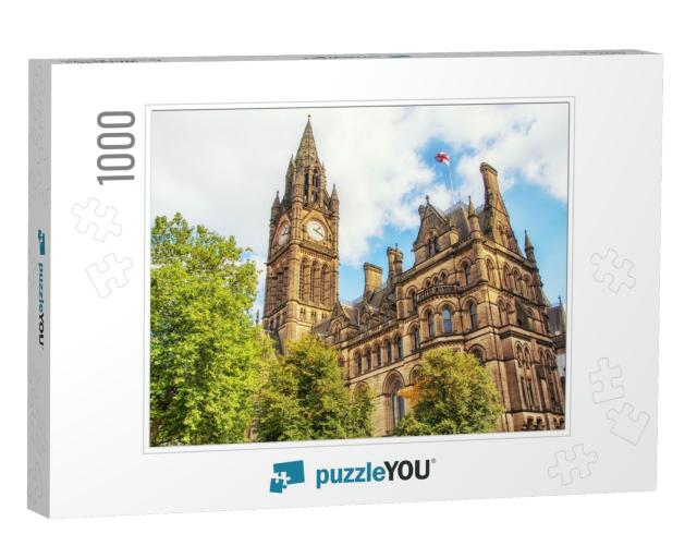 Manchester Town Hall, UK with Cloudy Sky... Jigsaw Puzzle with 1000 pieces