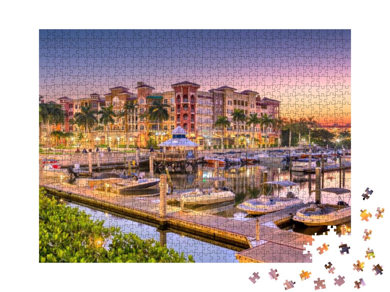 Naples, Florida, USA Town Skyline on the Water At Dawn... Jigsaw Puzzle with 1000 pieces