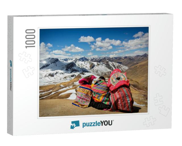 Persons Contemplating the Andes in Peru... Jigsaw Puzzle with 1000 pieces