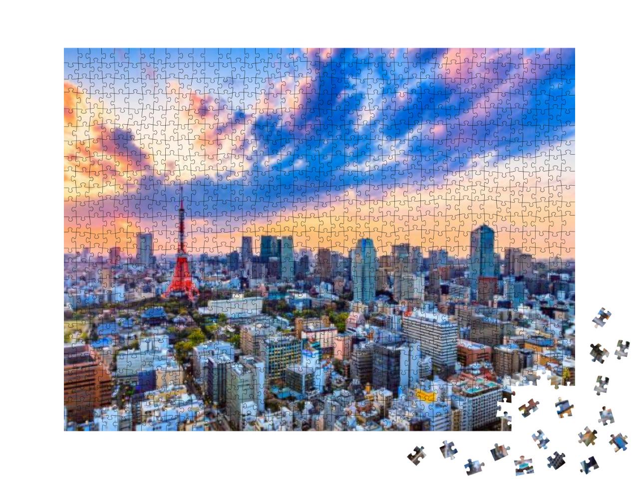Cityscapes View Sunset of Tokyo City Japan... Jigsaw Puzzle with 1000 pieces