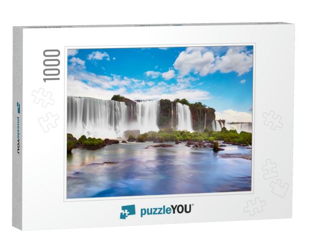 Iguazu Waterfalls in Argentina, View from Devils Mouth. P... Jigsaw Puzzle with 1000 pieces