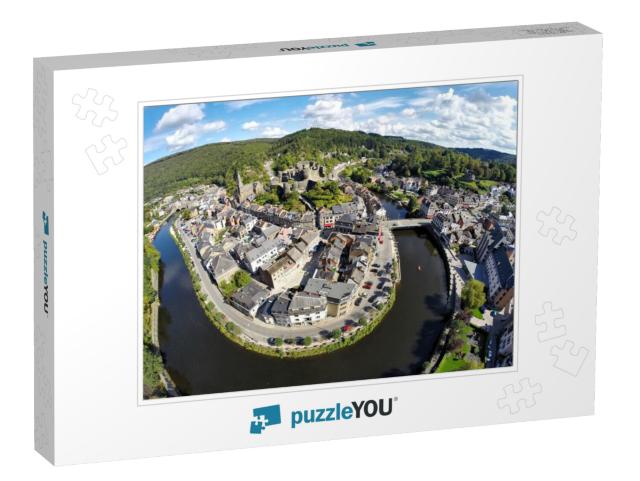 Aerial View on Belgian City La Roche-En-Ardenne with Rive... Jigsaw Puzzle