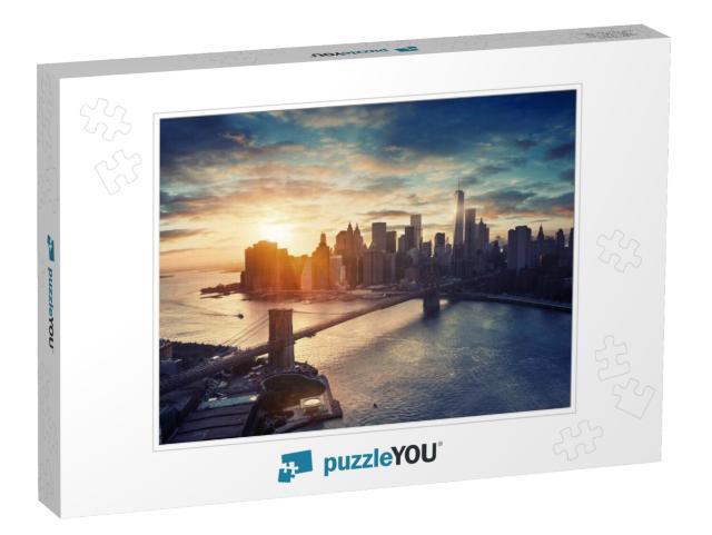 New York City - Manhattan After Sunset, Beautiful Citysca... Jigsaw Puzzle