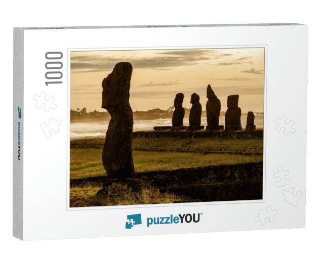 The Tahai Ceremonial Complex on Rapa Nui Easter Island in... Jigsaw Puzzle with 1000 pieces