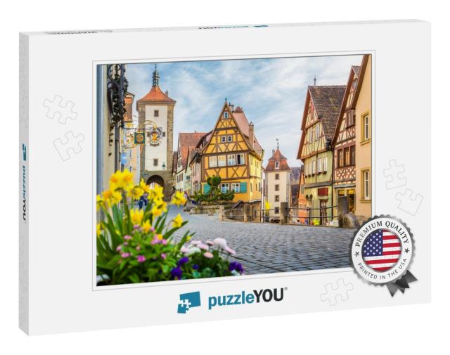 Classic View of the Medieval Town of Rothenburg Ob Der Ta... Jigsaw Puzzle
