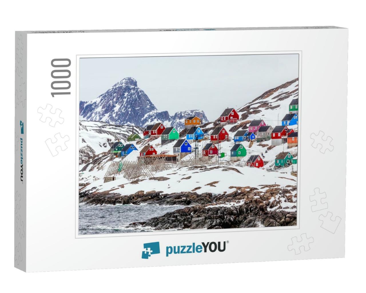 Kangamiut Village in the Middle of Nowhere, Greenland May... Jigsaw Puzzle with 1000 pieces