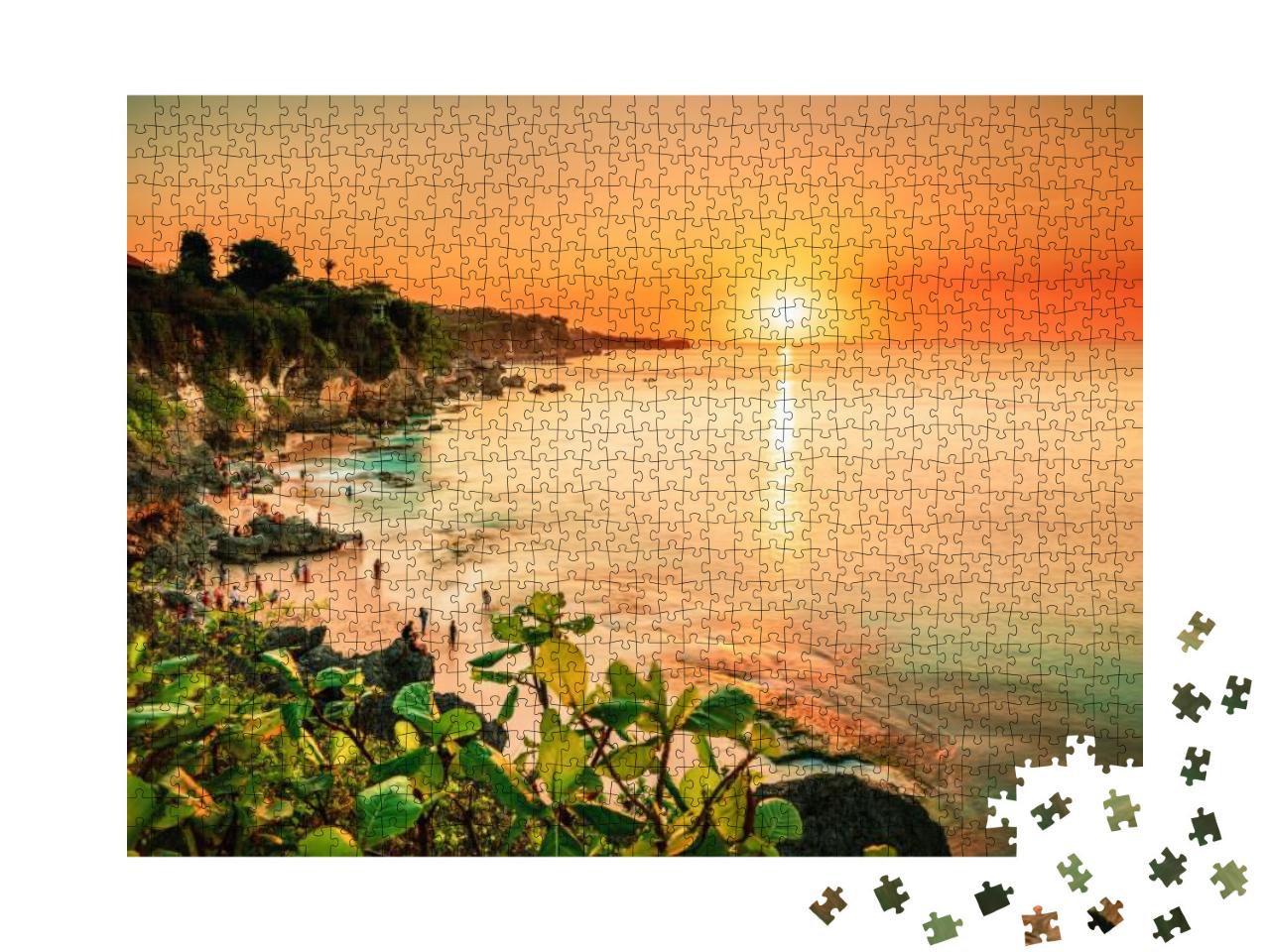 Scenic Sea Landscape, Bali. High Cliff on Tropical Pantai... Jigsaw Puzzle with 1000 pieces