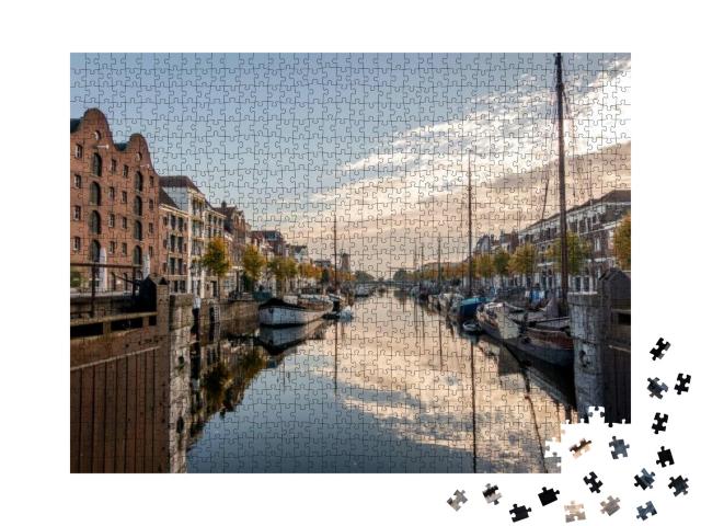 The Historic Delfshaven Area of Rotterdam, the Netherland... Jigsaw Puzzle with 1000 pieces