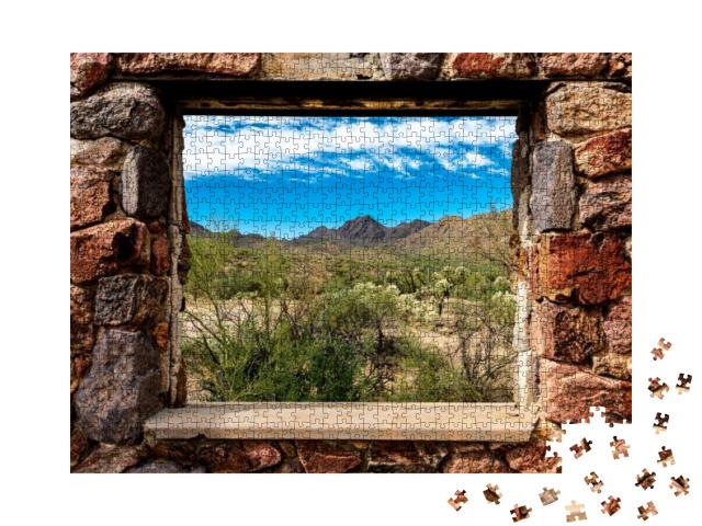 Looking Through the Window At the Picturesque Desert Land... Jigsaw Puzzle with 1000 pieces