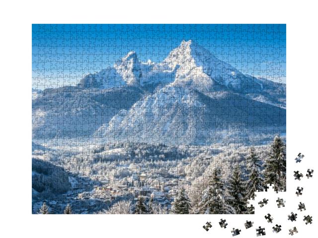 Beautiful Mountain Landscape in the Bavarian Alps with Vi... Jigsaw Puzzle with 1000 pieces