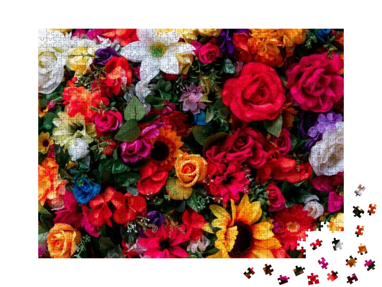 Traditional Mexican Flowers Used for Day of the Dead Alta... Jigsaw Puzzle with 1000 pieces