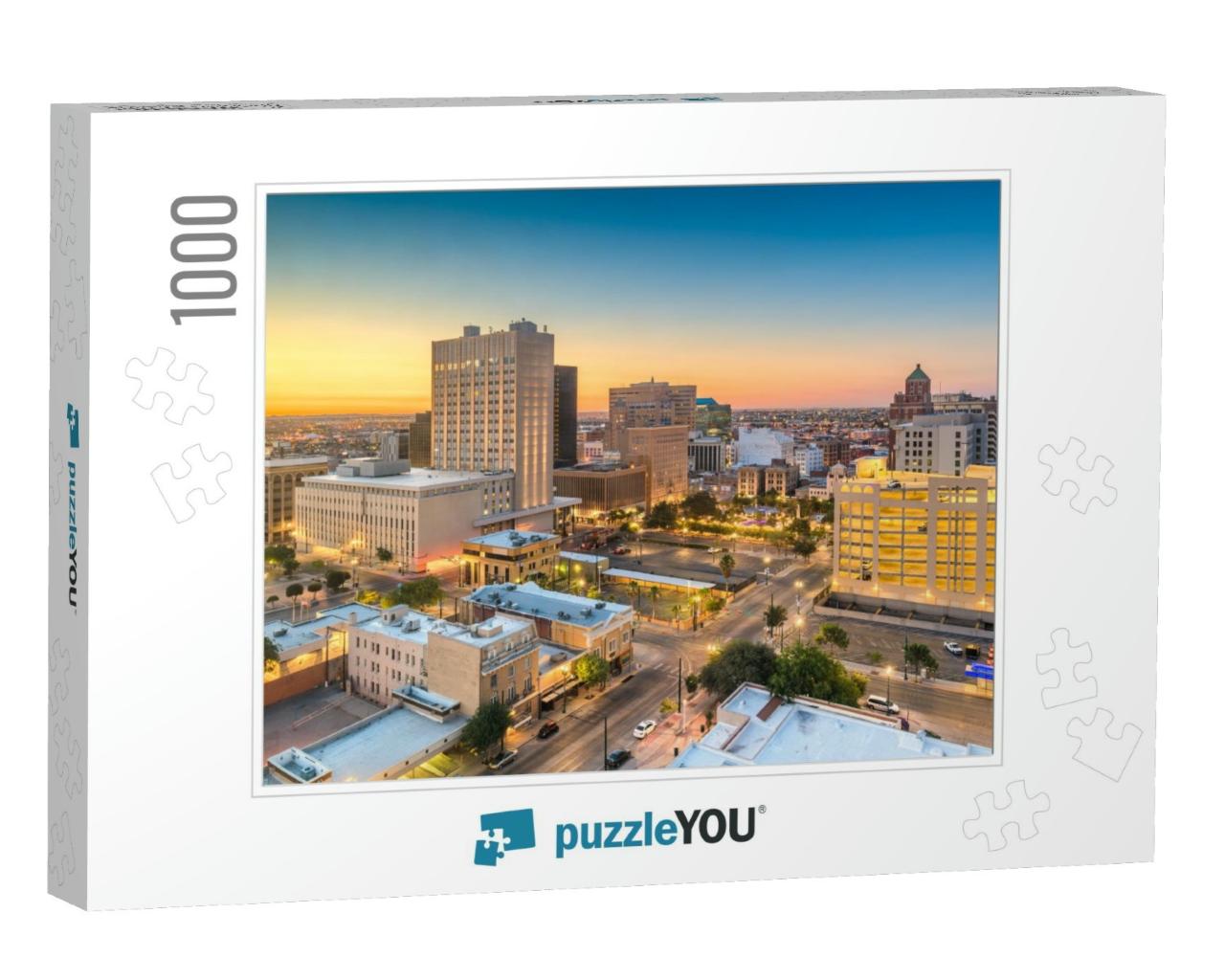 El Paso, Texas, USA Downtown City Skyline At Twilight... Jigsaw Puzzle with 1000 pieces