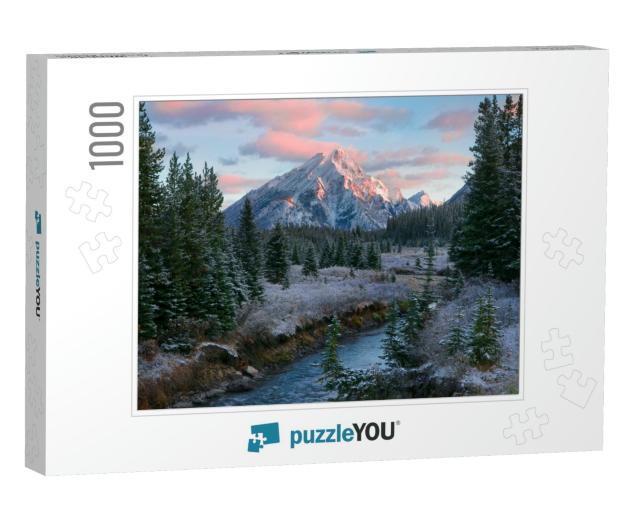 Canadian Rocky Mountain Nature Scene During a Beautiful S... Jigsaw Puzzle with 1000 pieces