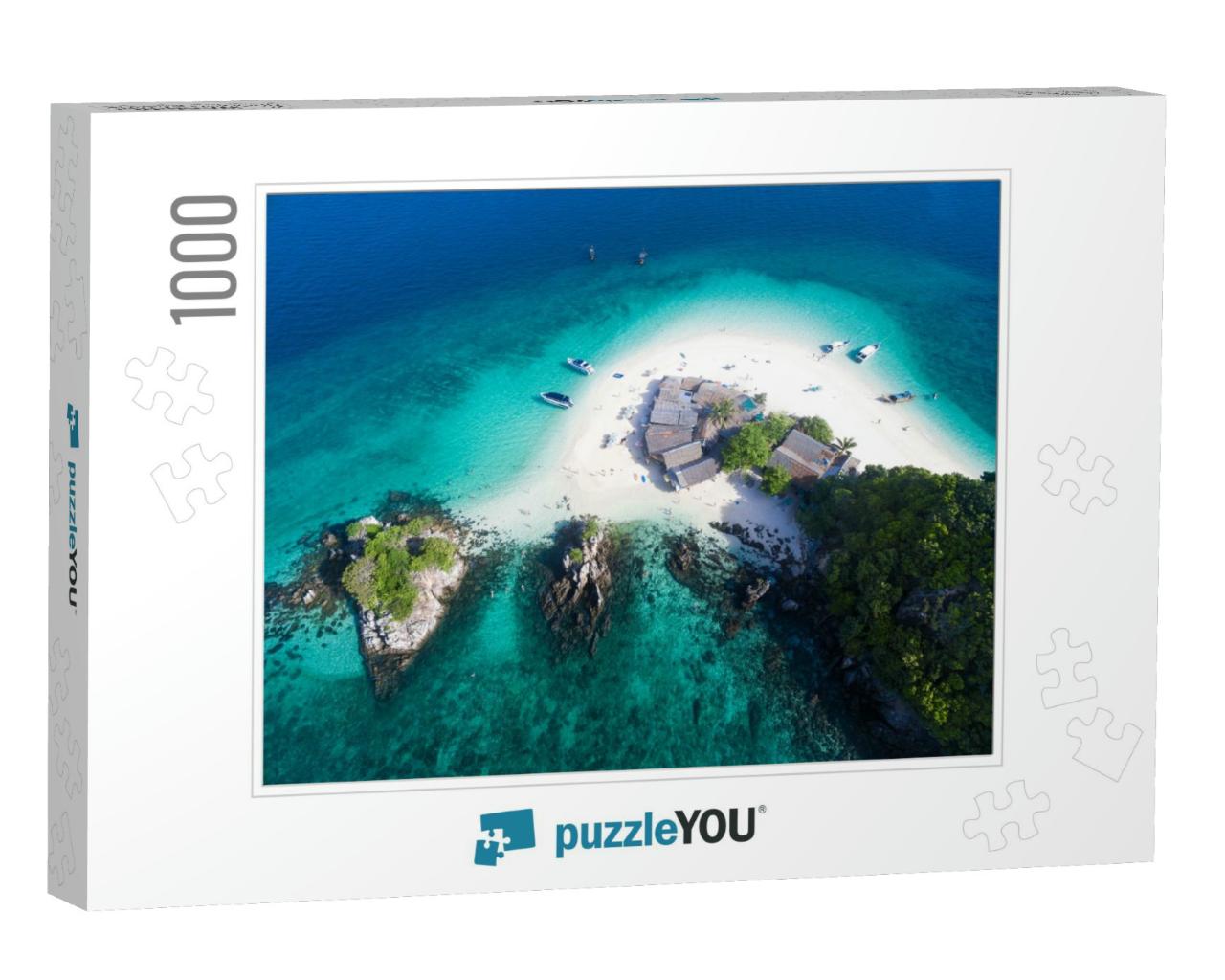 Top View of Small Isolated Tropical Island with White San... Jigsaw Puzzle with 1000 pieces