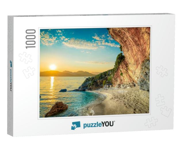 Beautiful Landscape in Corfu Island, Beach & Sea Shore in... Jigsaw Puzzle with 1000 pieces