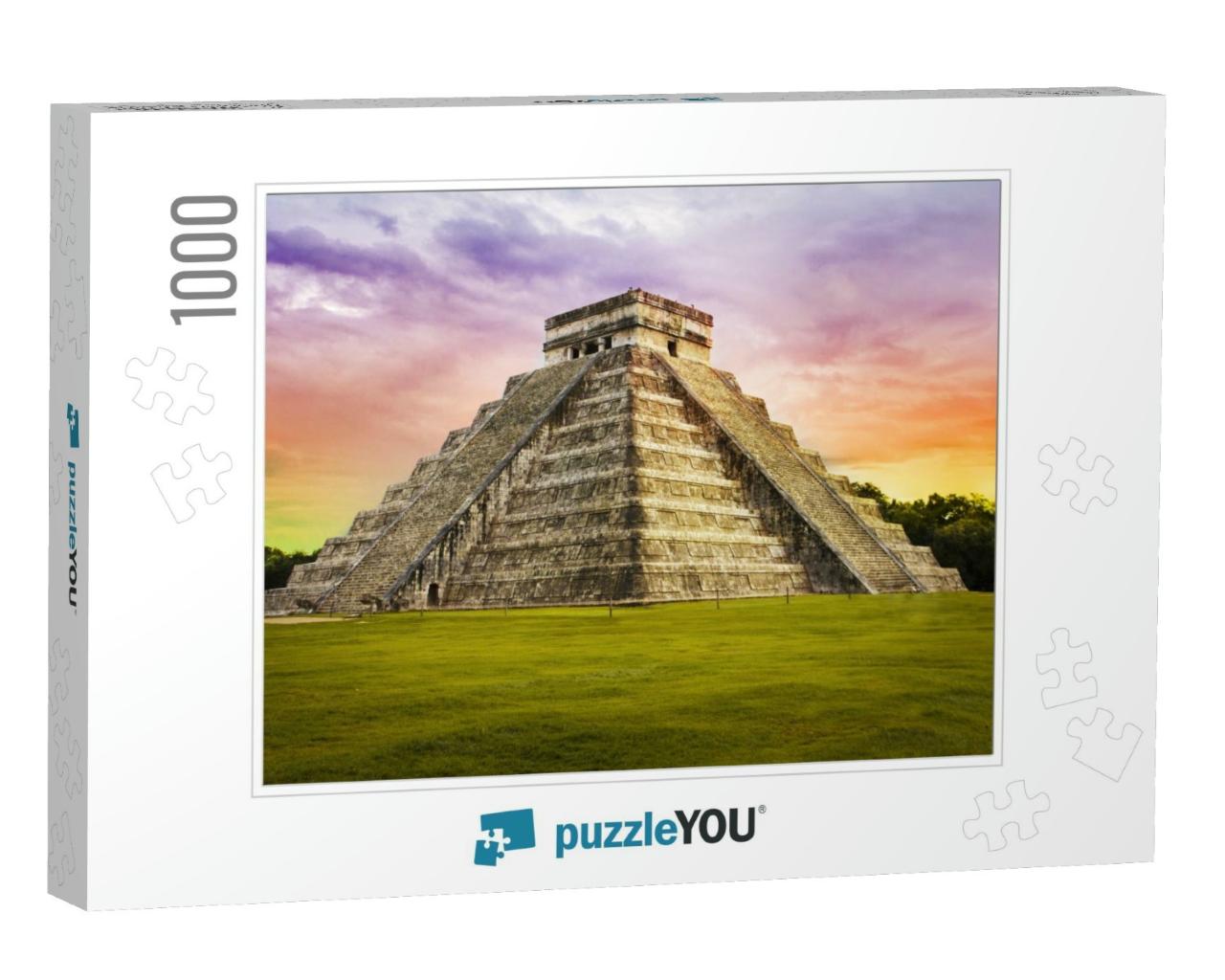 Pyramid Kukulkan Temple. Chichen Itza. Mexico. Maya Civil... Jigsaw Puzzle with 1000 pieces