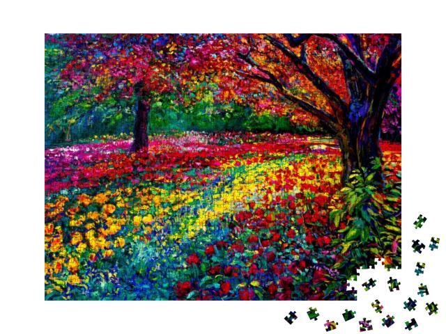 Oil Painting. Autumn Painting. Modern Art... Jigsaw Puzzle with 1000 pieces