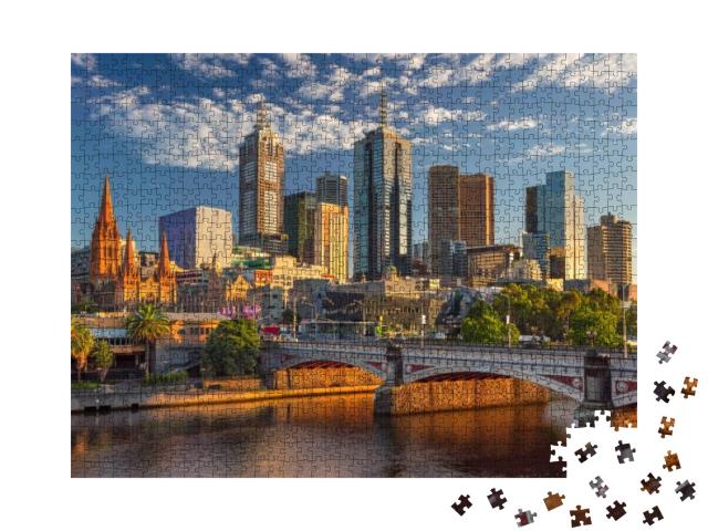 City of Melbourne. Cityscape Image of Melbourne, Australi... Jigsaw Puzzle with 1000 pieces