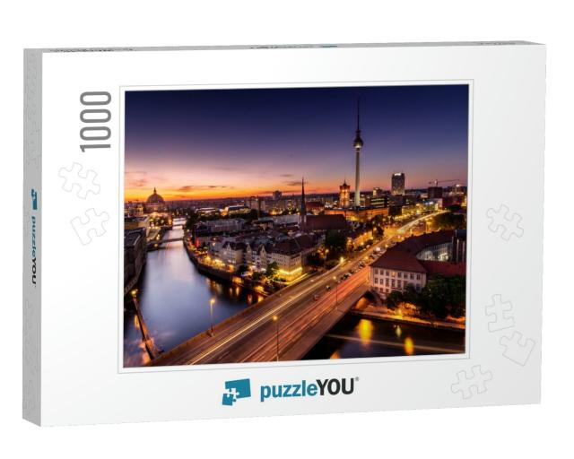 A Panorama of Berlin Just After Sunset... Jigsaw Puzzle with 1000 pieces