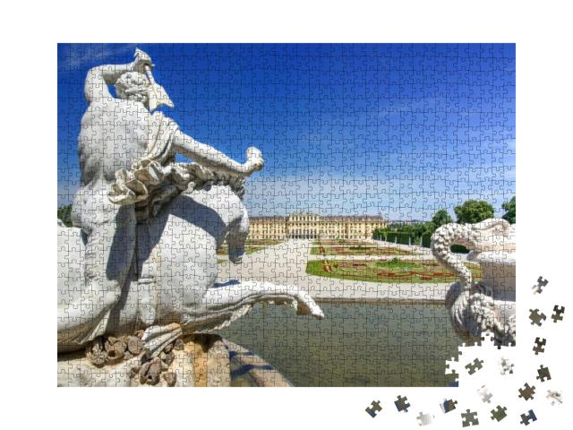 Neptune Fountain & the Magnificent Schloss Schonbrunn Pal... Jigsaw Puzzle with 1000 pieces