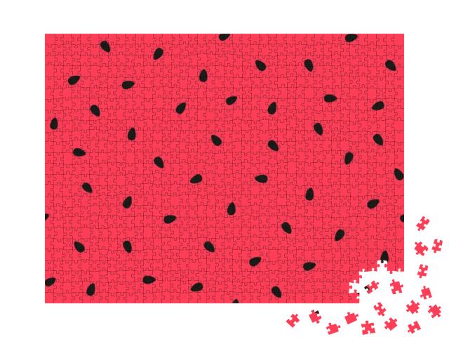 Vector Watermelon Background with Black Seeds... Jigsaw Puzzle with 1000 pieces