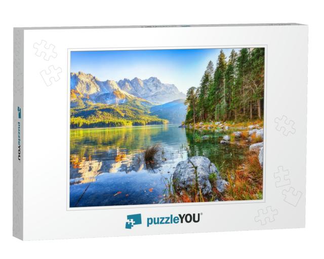 Fabulous Autumn Landscape of Eibsee Lake in Front of Zugs... Jigsaw Puzzle