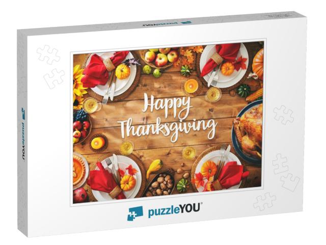 Thanksgiving Celebration Traditional Dinner Setting Meal... Jigsaw Puzzle