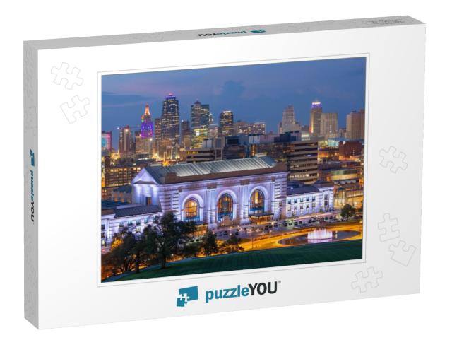 Kansas City, Missouri, USA Downtown Skyline with Union Sta... Jigsaw Puzzle