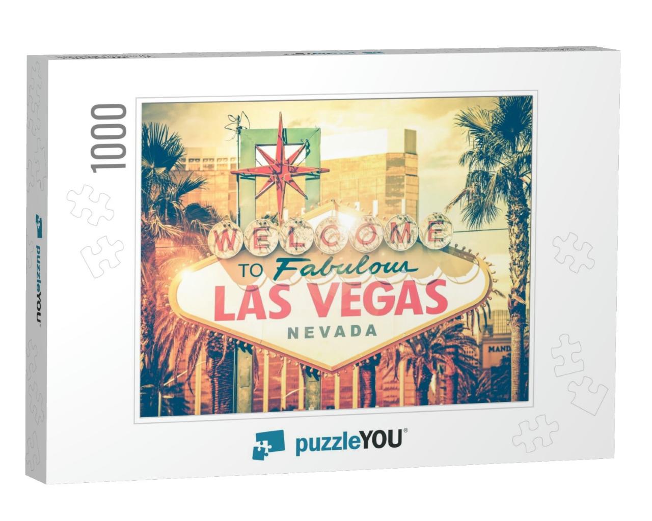 Vintage Las Vegas Photo. Las Vegas Boulevard Entrance Sig... Jigsaw Puzzle with 1000 pieces