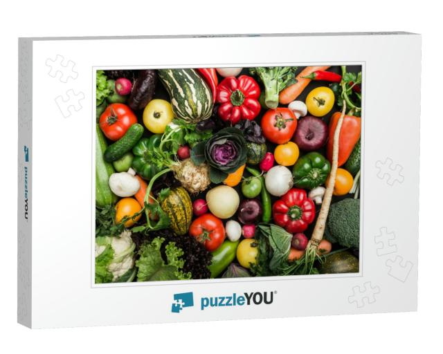 Composition with Assorted Raw Vegetables, Healthy Food Ba... Jigsaw Puzzle