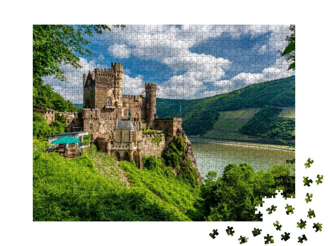 Rheinstein Castle At Rhine Valley Rhine Gorge in Germany... Jigsaw Puzzle with 1000 pieces