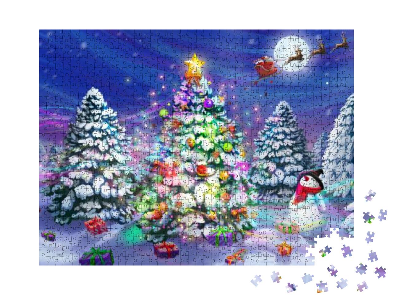 Merry Christmas & Happy New Year! the Christmas Tree Lege... Jigsaw Puzzle with 1000 pieces