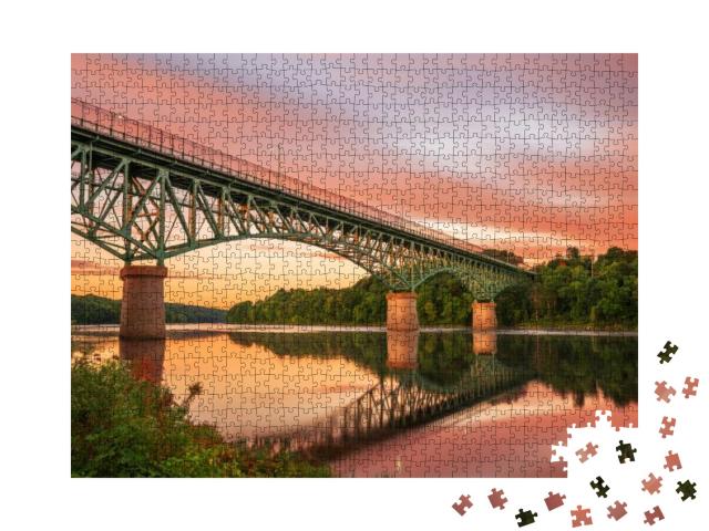 Augusta, Maine, USA View on the Kennebec River with Memori... Jigsaw Puzzle with 1000 pieces