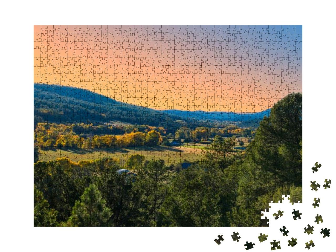 Sunset in a Valley on the Scenic Drive from Albuquerque N... Jigsaw Puzzle with 1000 pieces