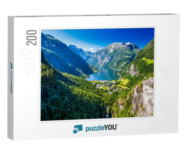 View of Geirangerfjord in Norway, Europe... Jigsaw Puzzle with 200 pieces